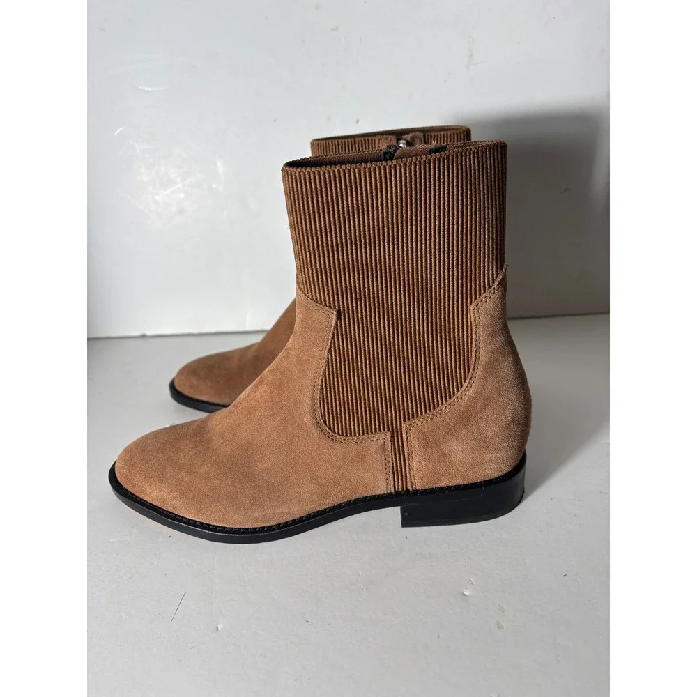 Dolce Vita Gineva Boot Womens 8.5 Brown Suede Leather Ankle Western Boho Neutral